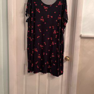 Amazon Essentials Dress Navy Blue Flowers,